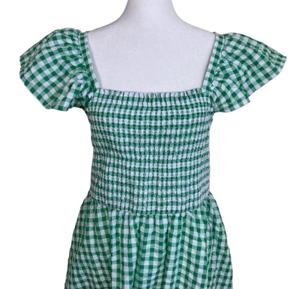 Old Navy Smocked Flutter Sleeve Gingham Mini Dress Fit and Flare Cottagecore M - Picture 3 of 15